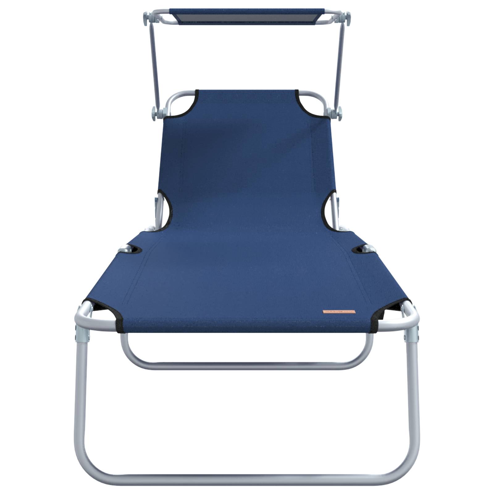 vidaXL Faltbare Sonnenliegen 2 Stück mit Sonnendach Blau 600D Oxford-Stoff