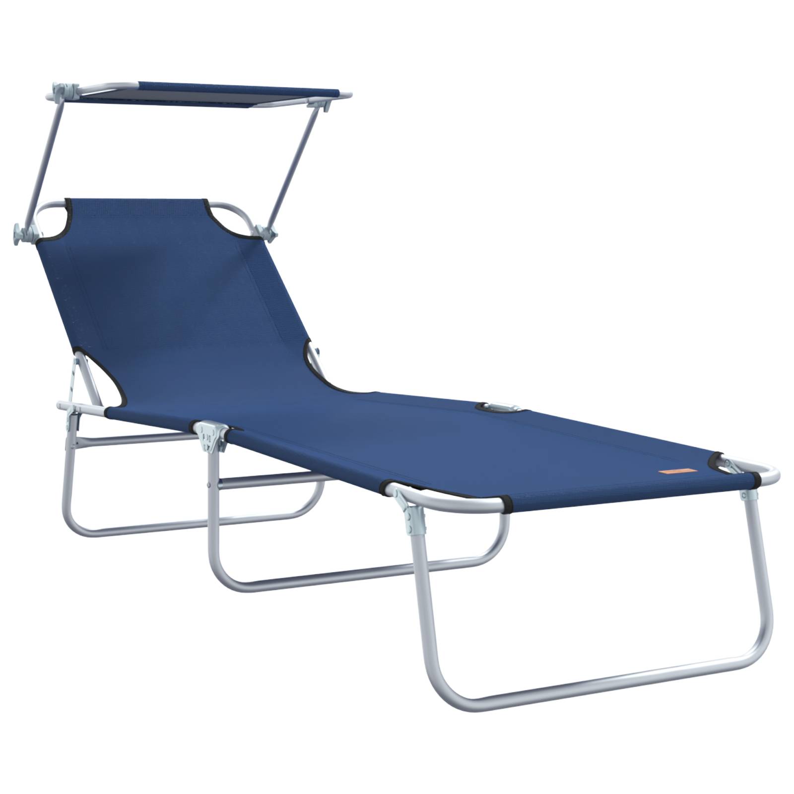 vidaXL Faltbare Sonnenliegen 2 Stück mit Sonnendach Blau 600D Oxford-Stoff