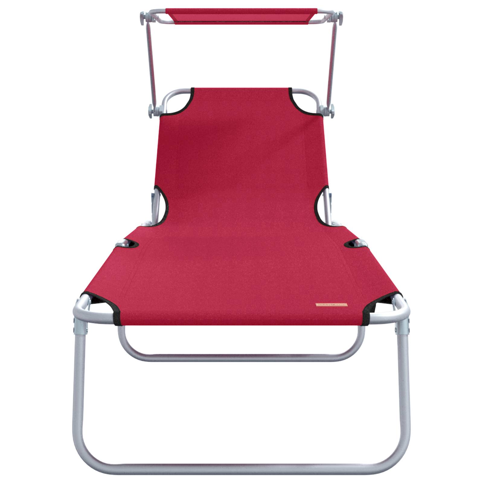 vidaXL Klappbare Sonnenliegen 2 Stück mit Sonnendach Rot 600D Oxford-Stoff