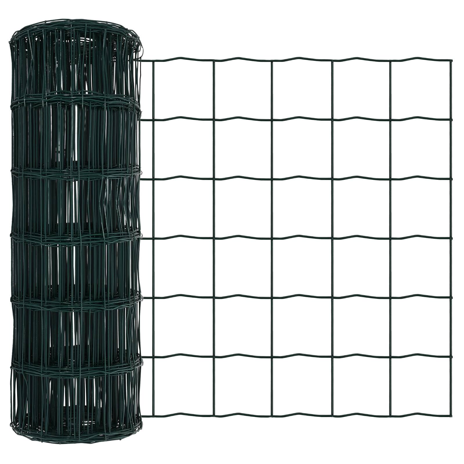 vidaXL Euro Zaun Grün 0.6x25 m Stahl