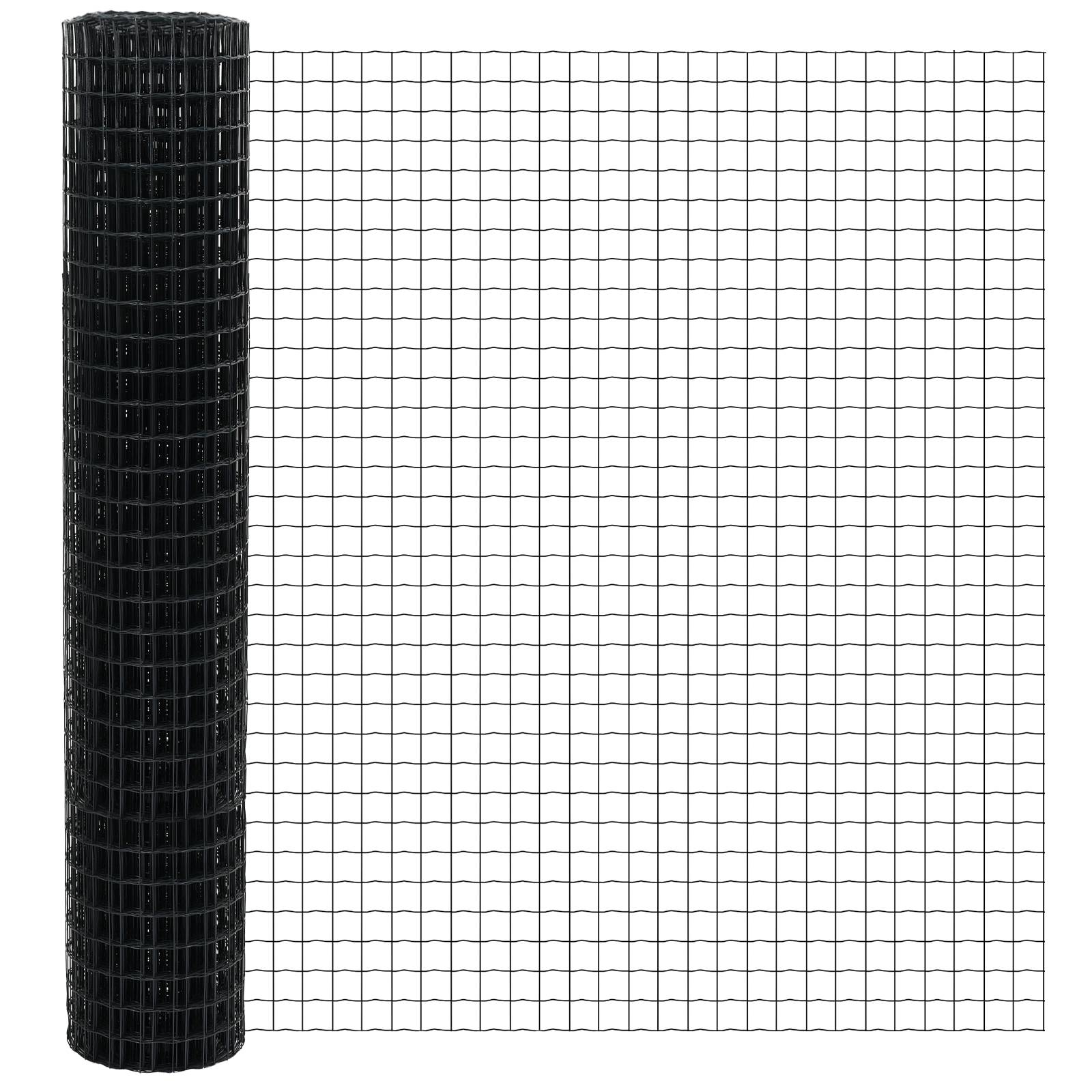 vidaXL Euro-Zaun Grau 1,5 x 10 m Stahl