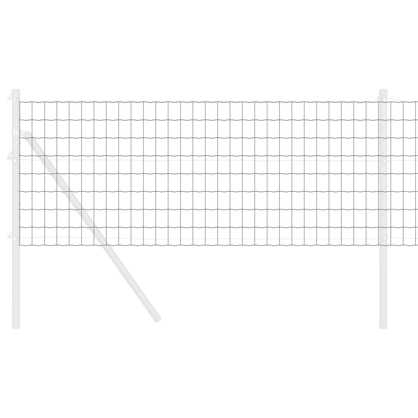 vidaXL Euro Zaun Grau 0,8x10 m Stahl