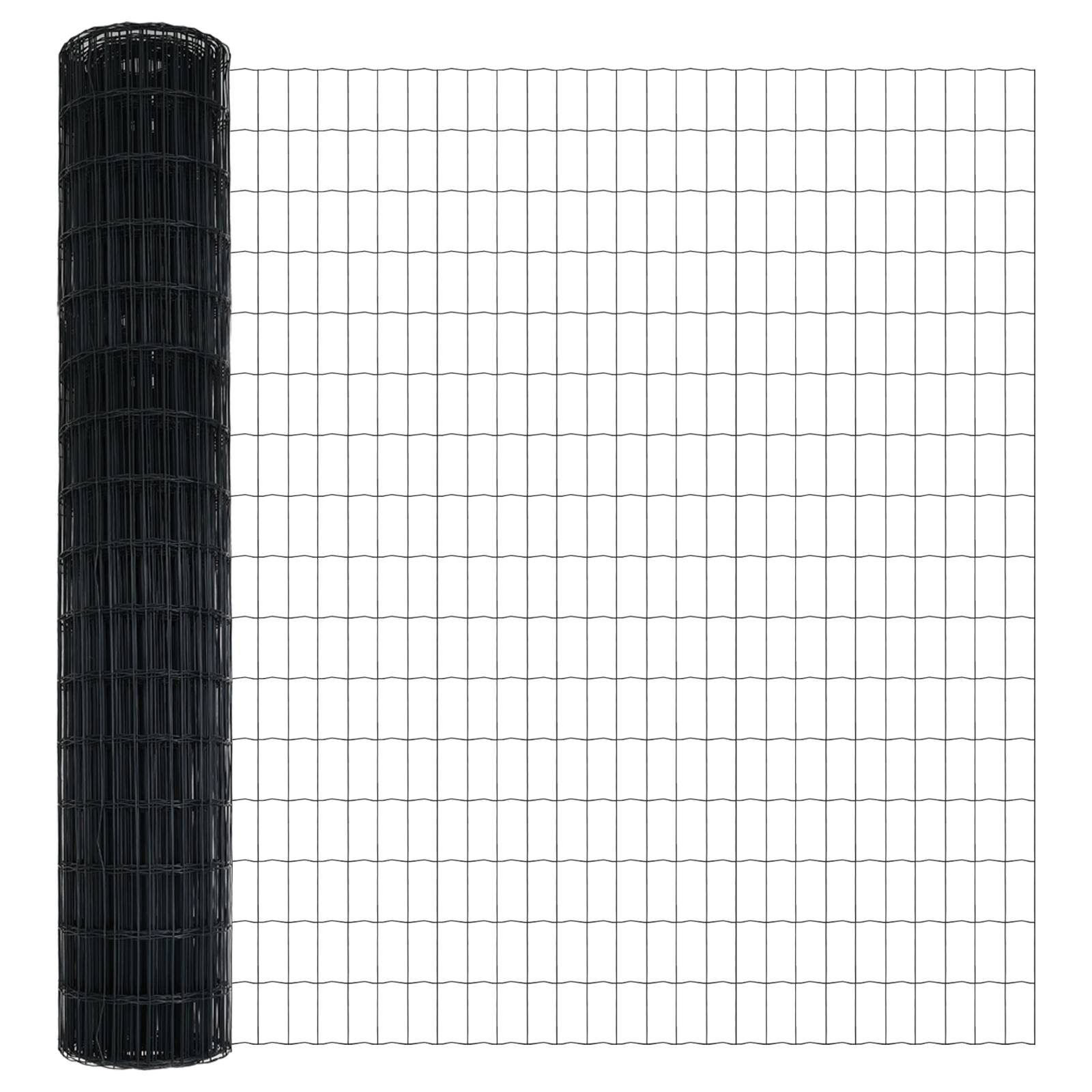 vidaXL Euro-Zaun Grau 1,6 x 10 m Stahl