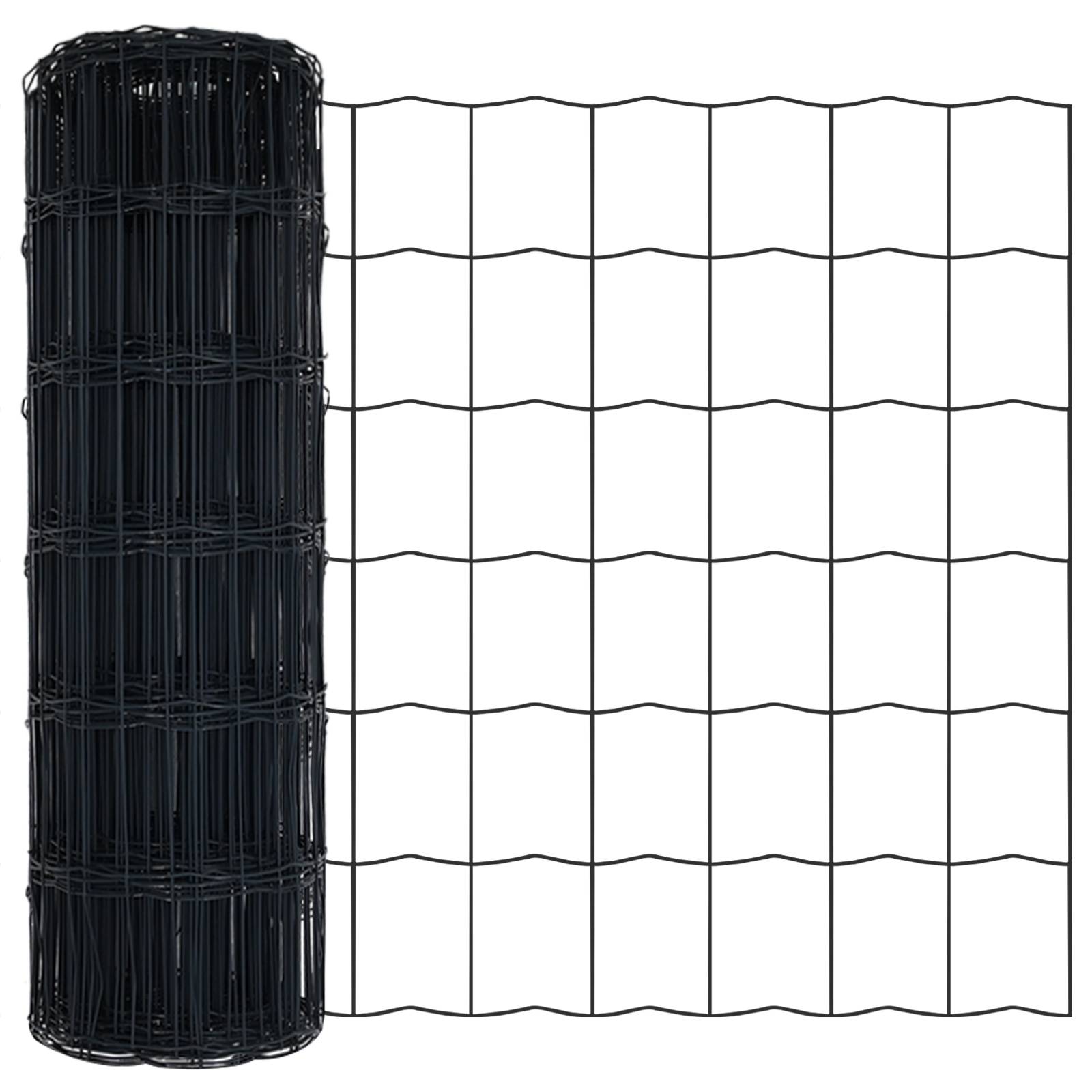 vidaXL Euro-Zaun Grau 0,6x25 m Stahl