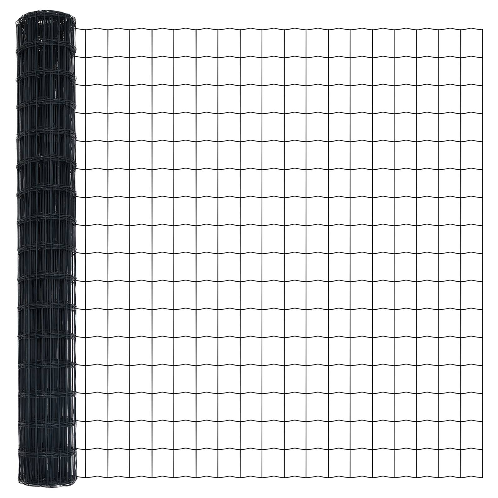 vidaXL Eurozaun grau 1.5x10 m Stahl