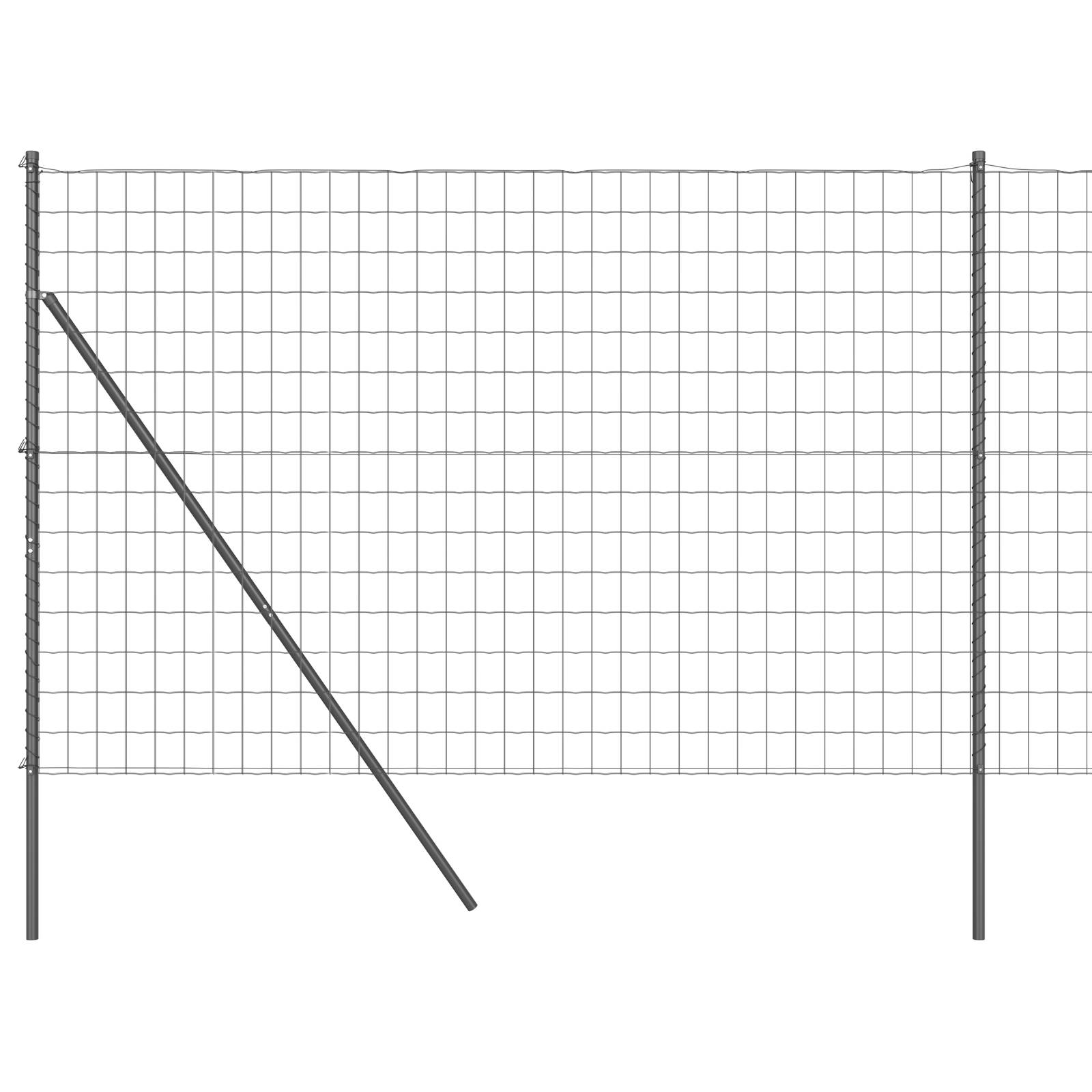 vidaXL Euro-Zaun Grau 1,6x10 m Stahl