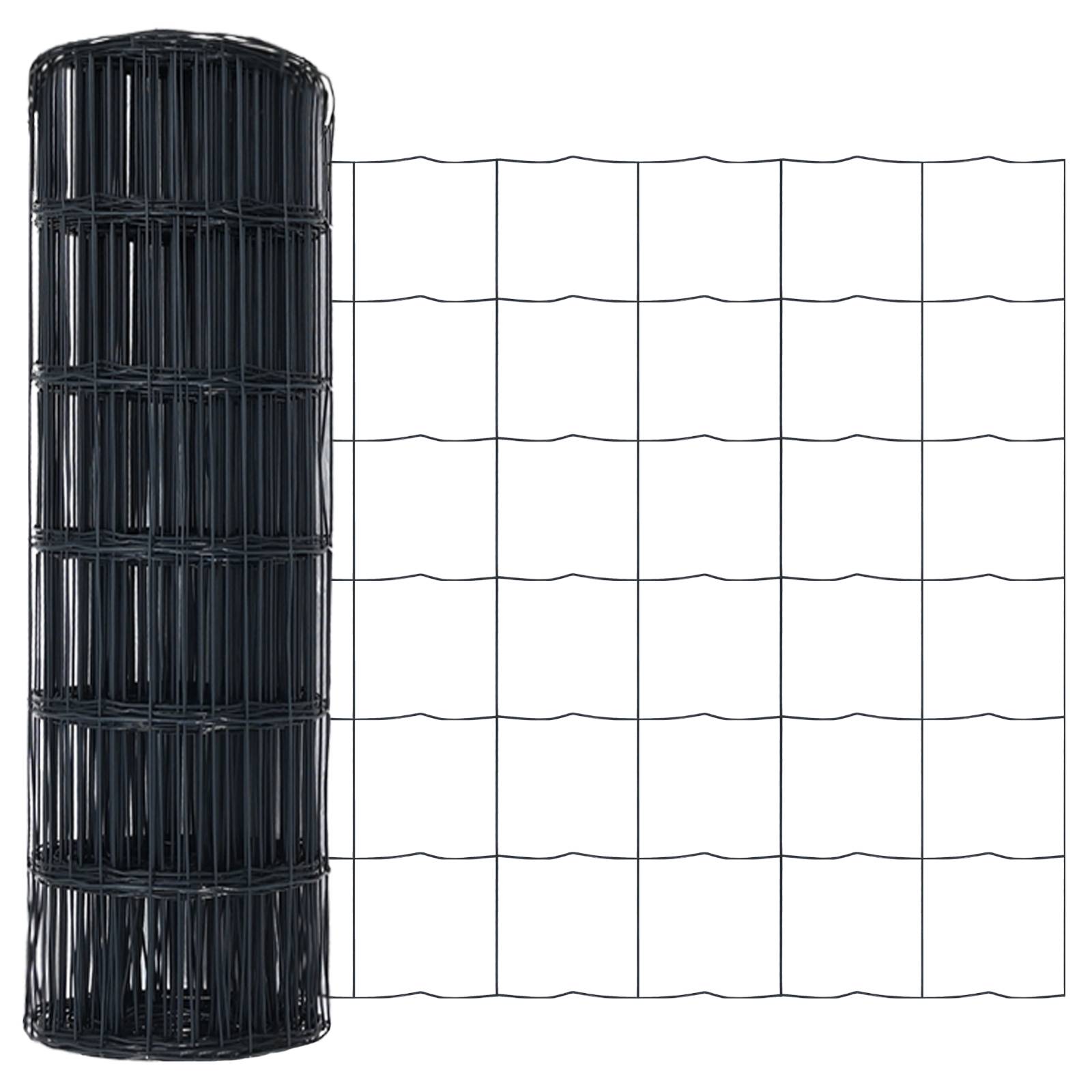 vidaXL Eurozaun Grau 0.6x10 m Stahl