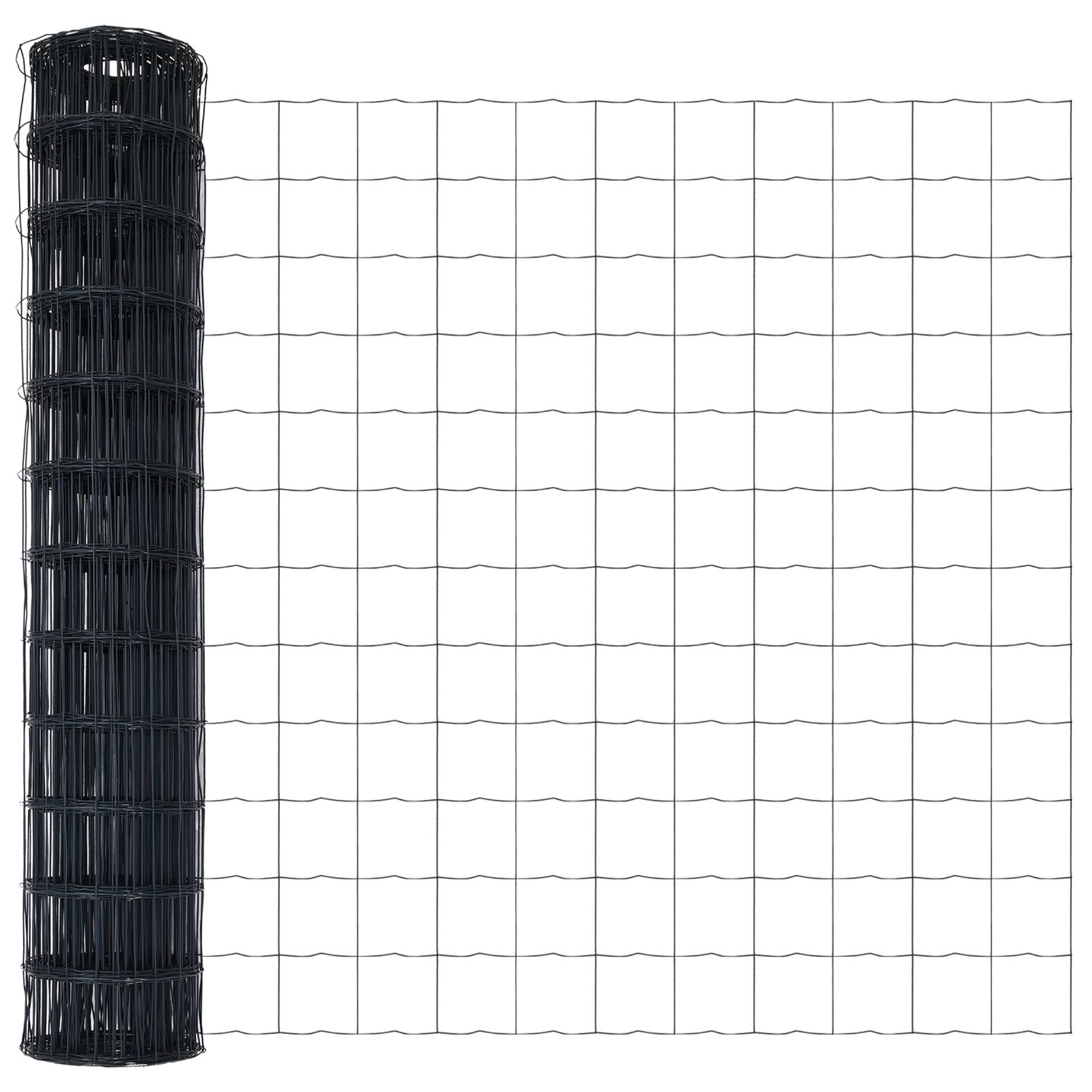 vidaXL Euro-Zaun Grau 1.4x10 m Stahl