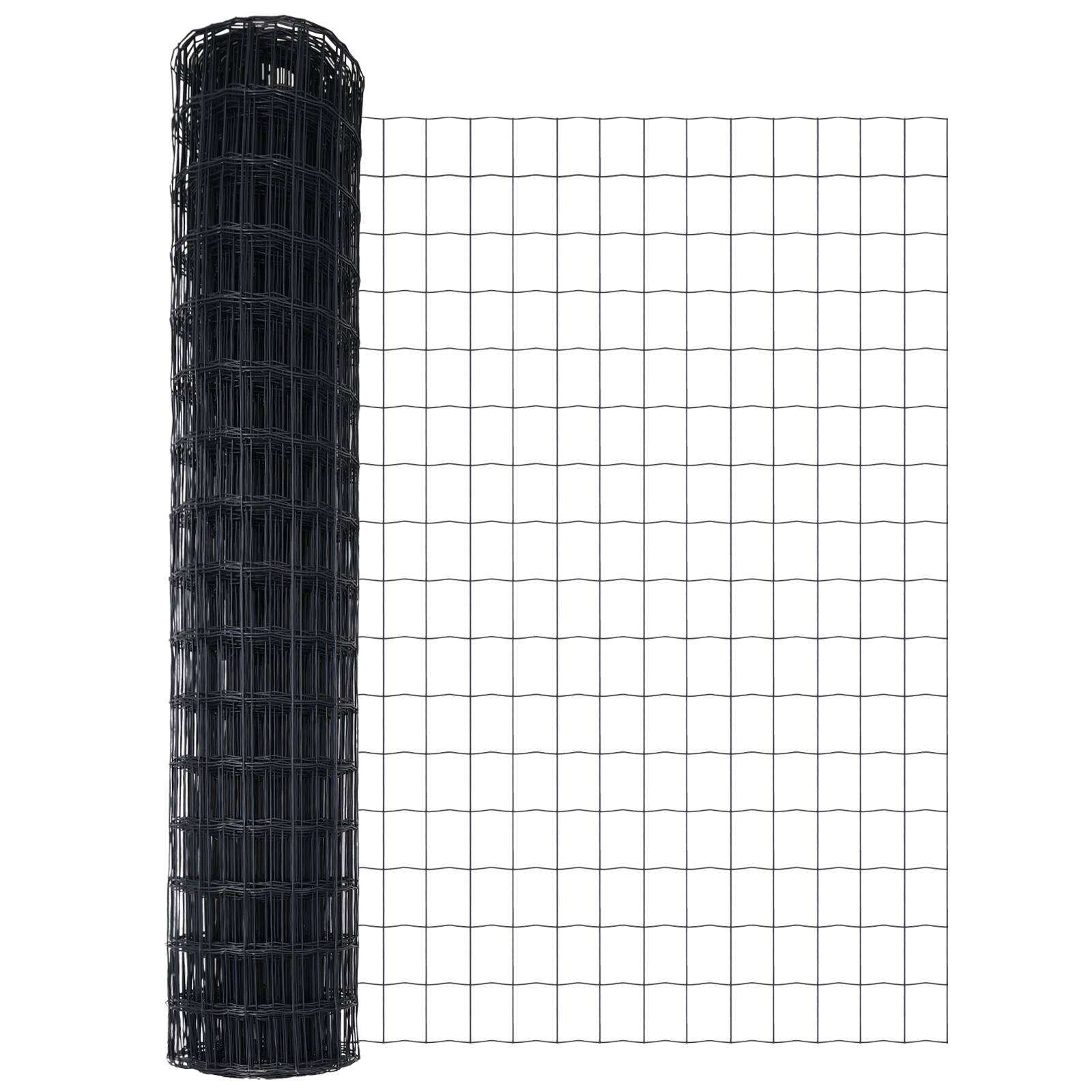 vidaXL Grauer Euro-Zaun 1,4 x 10 m Stahl