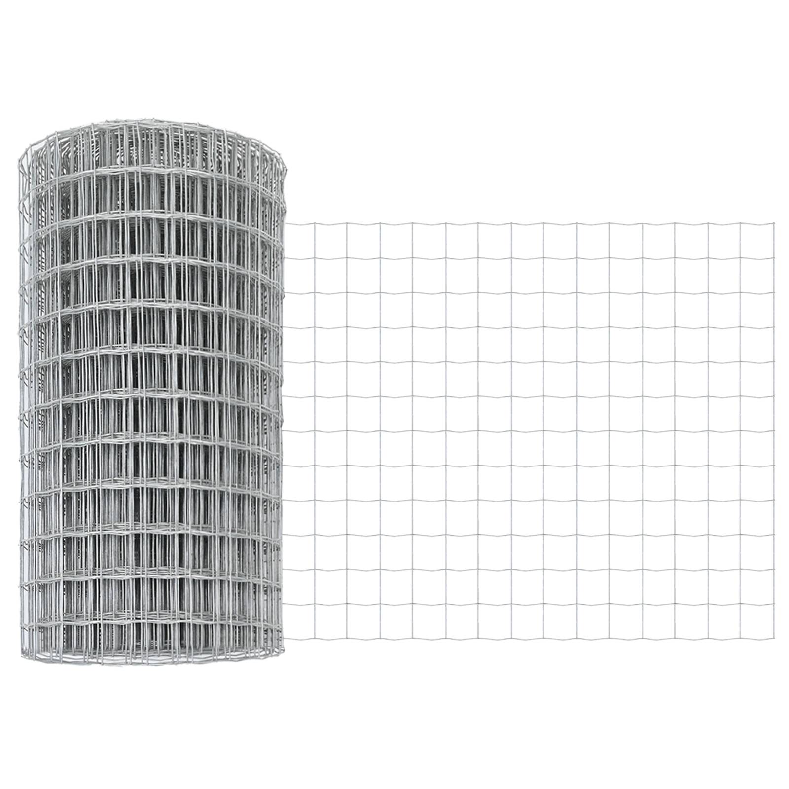 vidaXL Euro Zaun mit 5 U Pfosten Silber 0,8x10 m Stahl