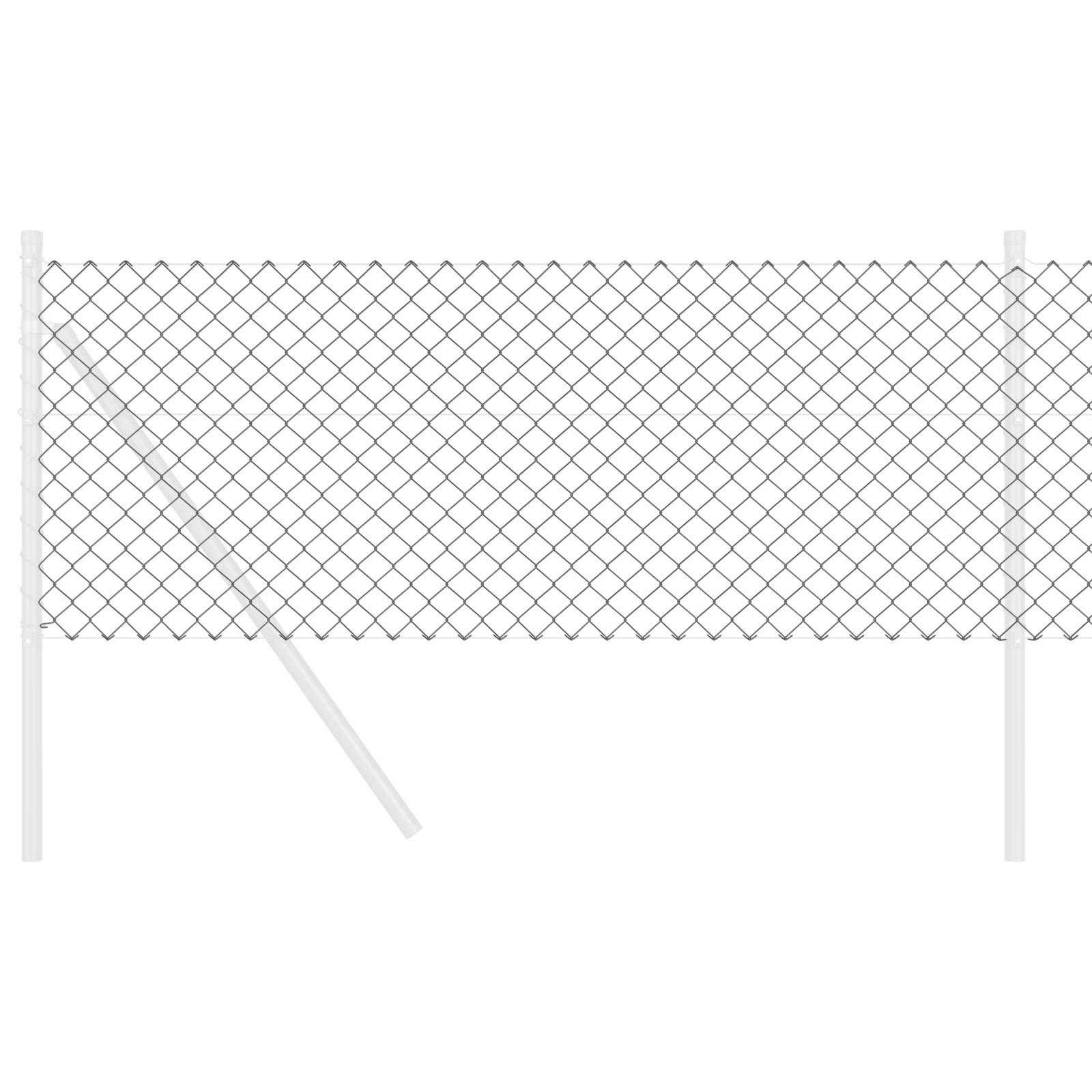 vidaXL Kettengliederzaun Grau 0,6 x 10 m Stahl