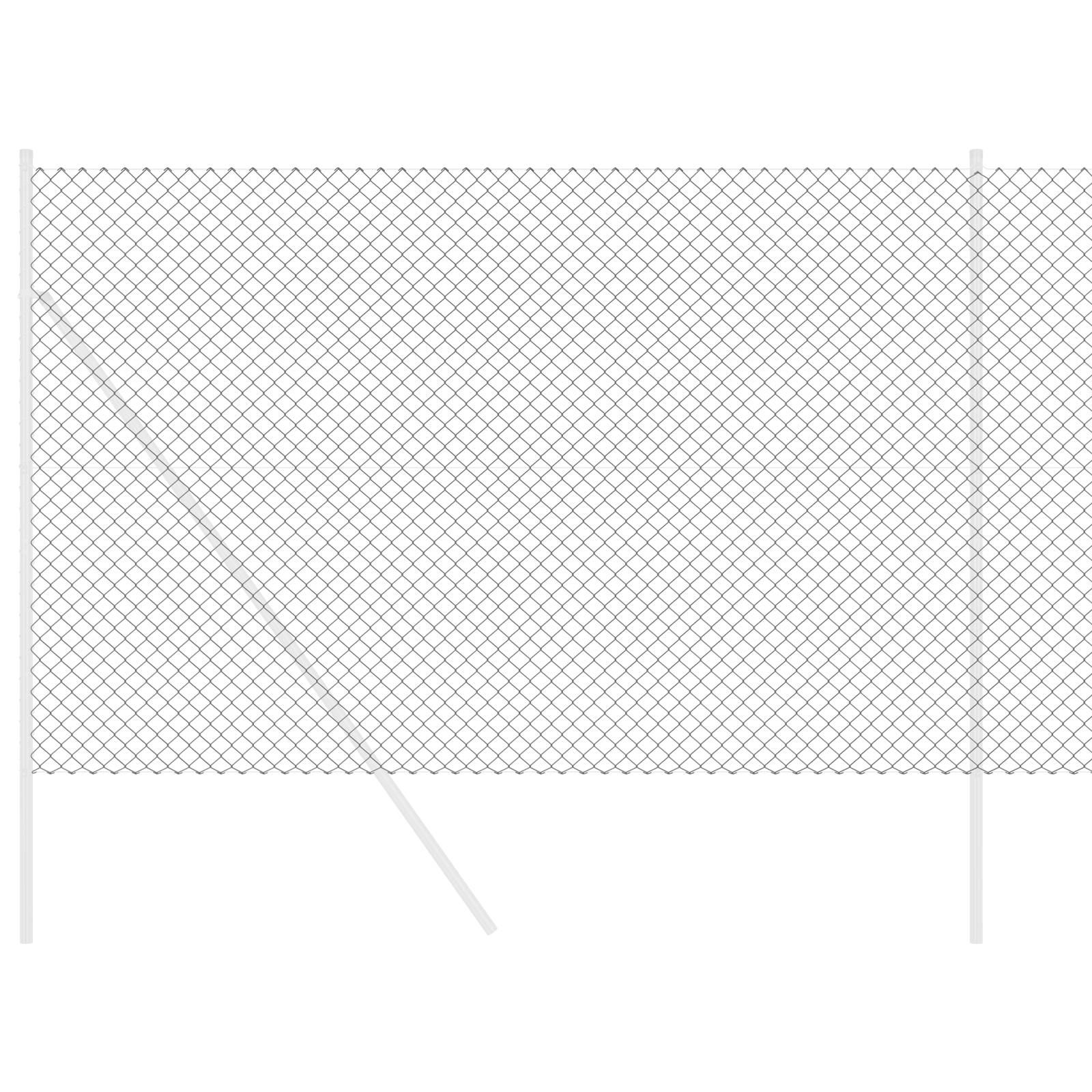 vidaXL Kettengliedzaun Grau 1,6x10 m Stahl