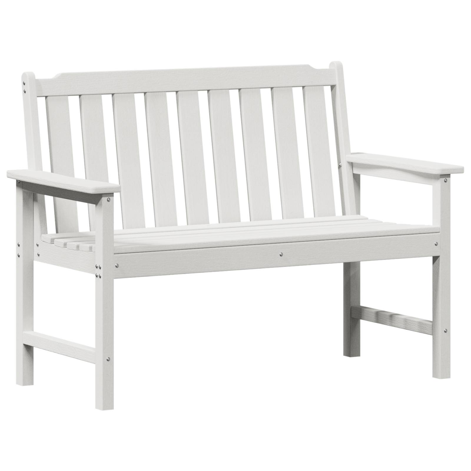 vidaXL Gartenbank Weiß 120 cm HDPE