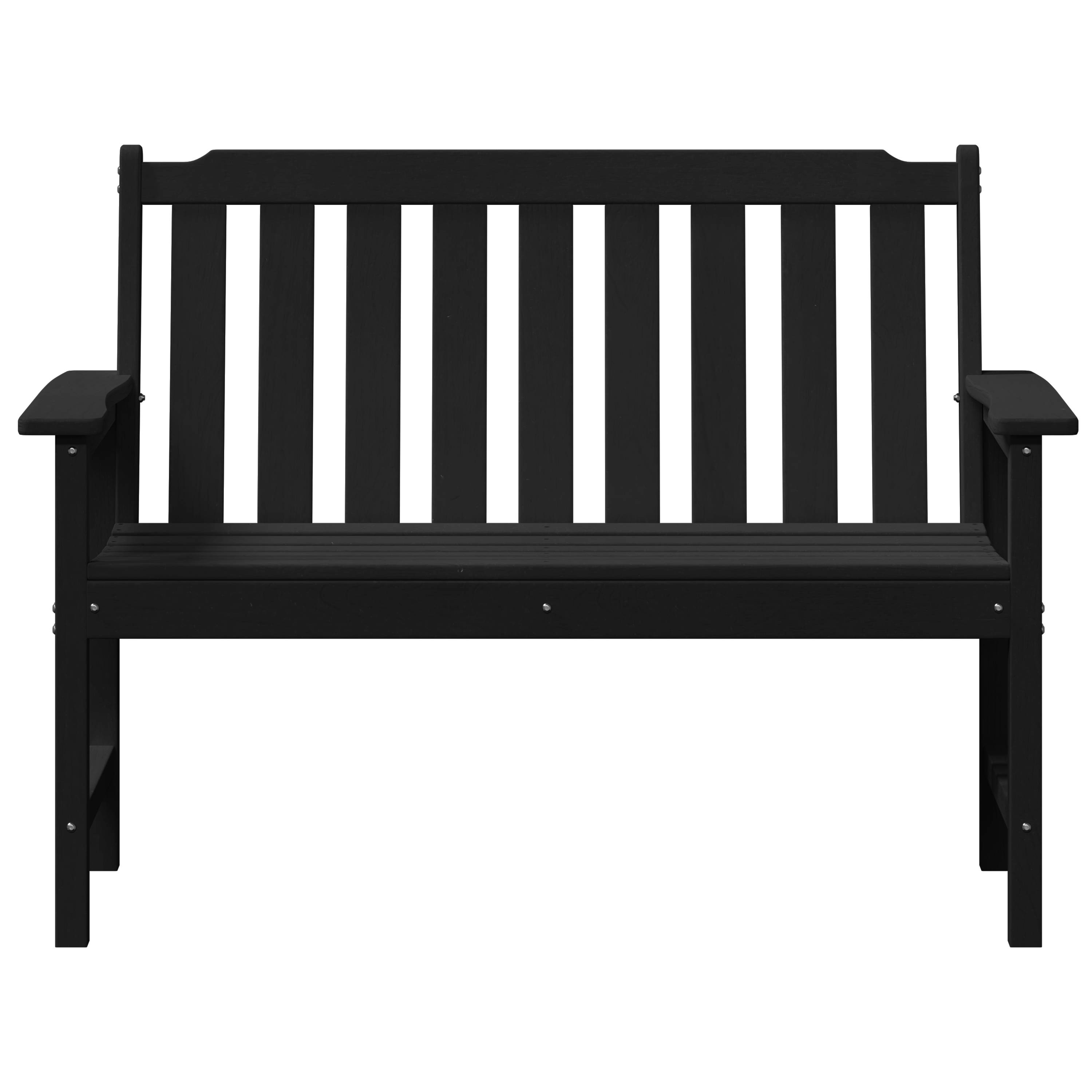 vidaXL Gartenbank Schwarz 120 cm HDPE