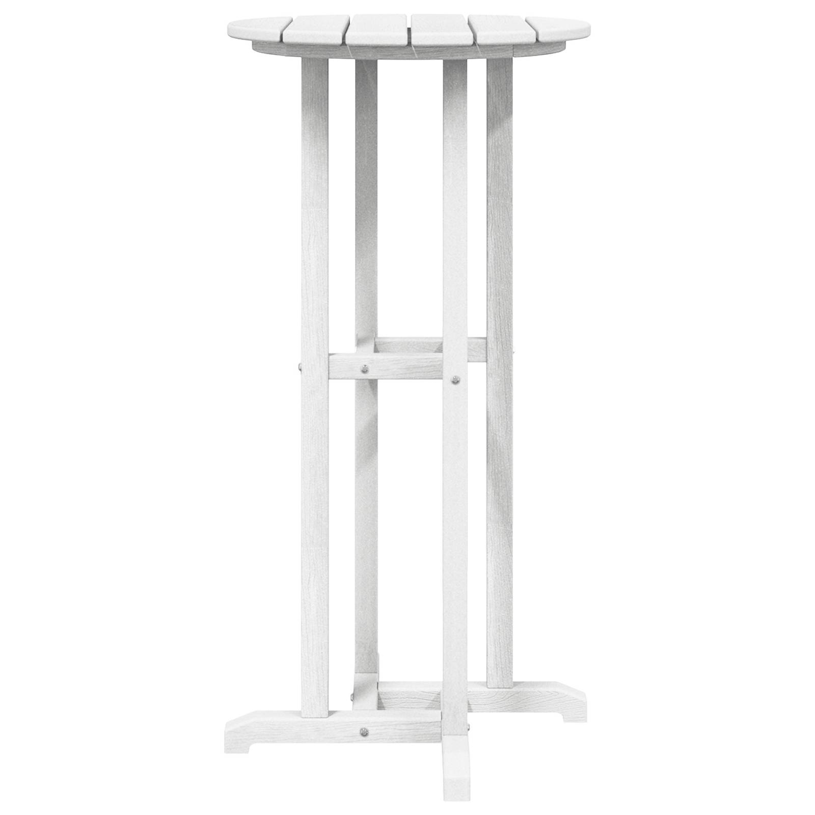 vidaXL Bar Tisch Weiß 55x55x107 cm HDPE