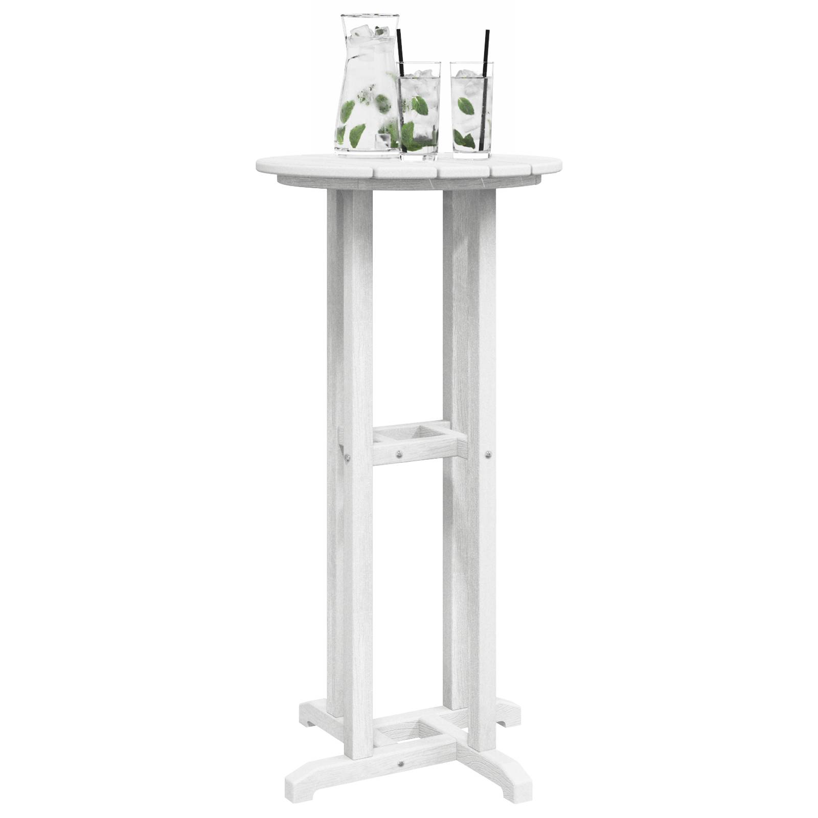 vidaXL Bar Tisch Weiß 55x55x107 cm HDPE