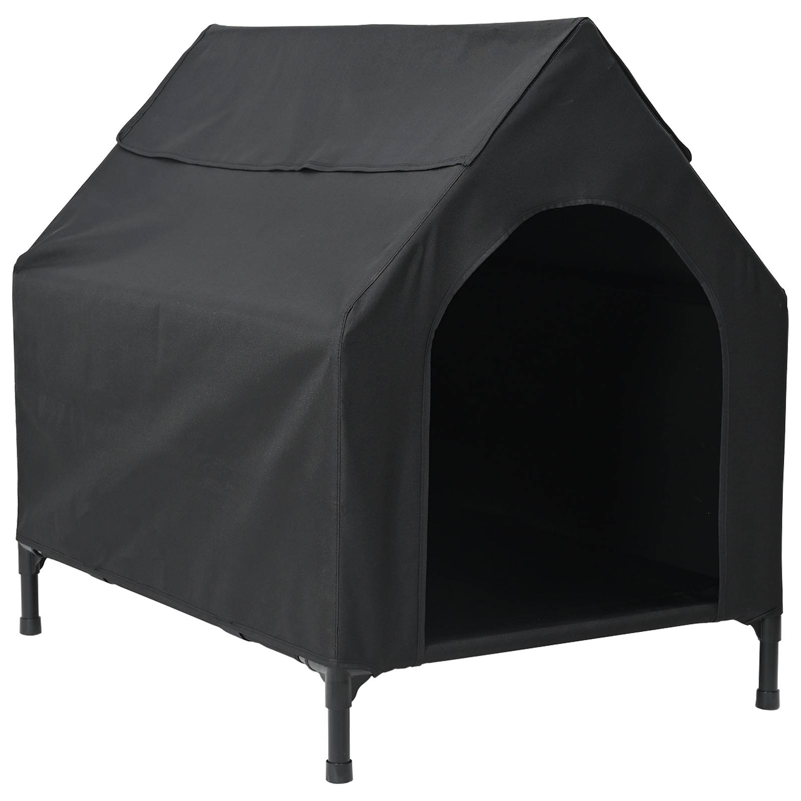 vidaXL Hundehütte Schwarze Oxford-Stoff und Stahl