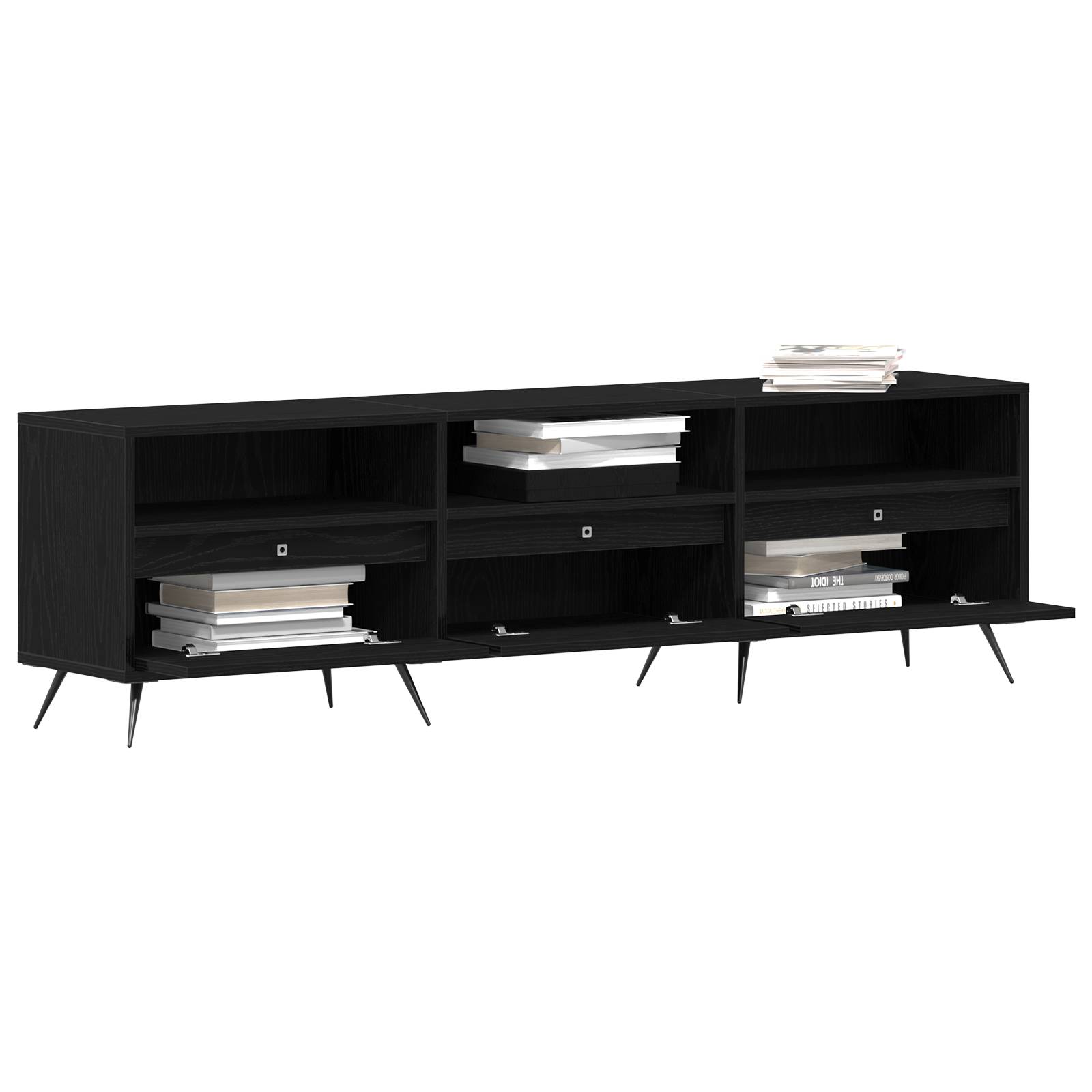 vidaXL TV-Schrank Schwarz 150x30x44,5 cm Holzwerkstoff