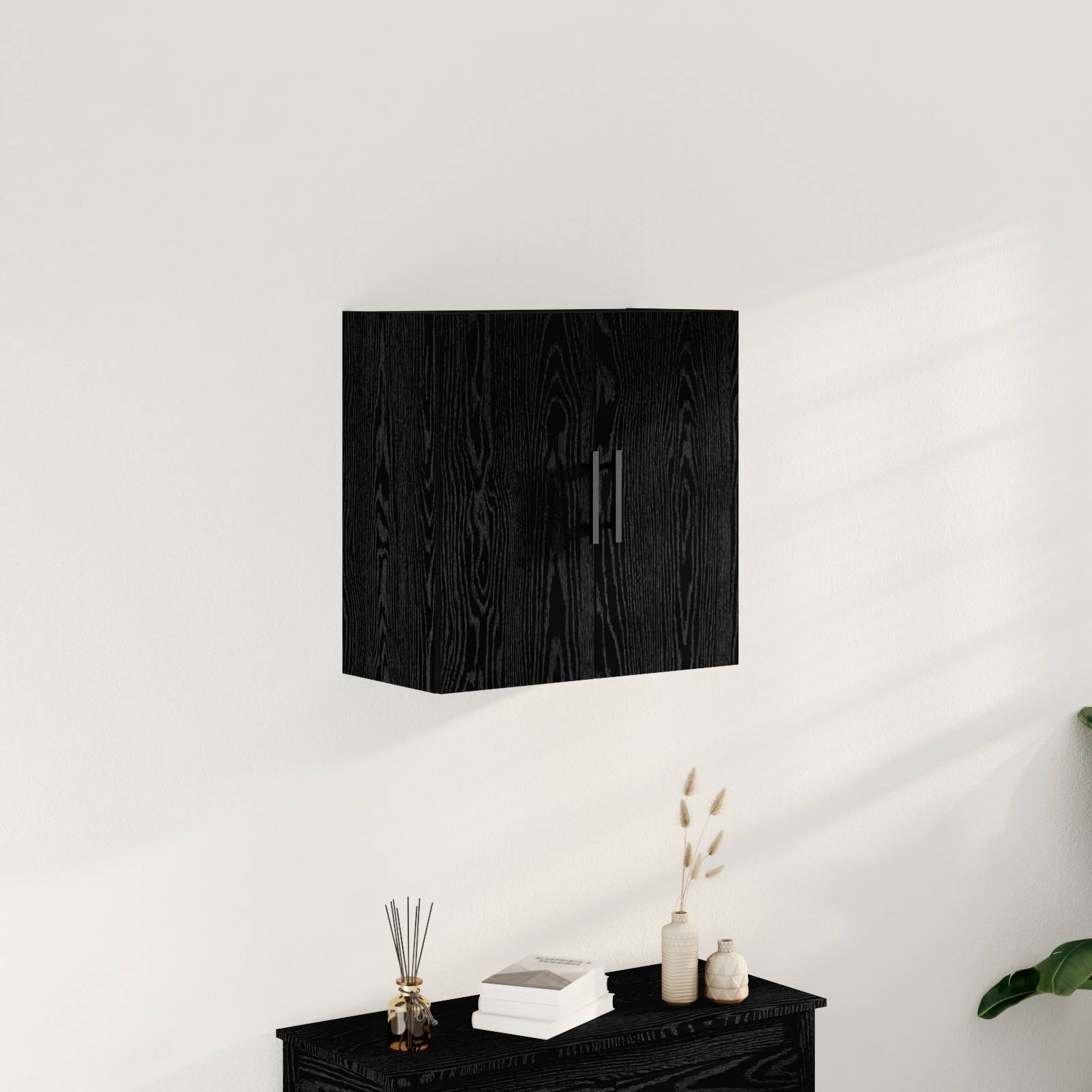 vidaXL Wandschrank Schwarz Eiche 60x31x60 cm Holzwerkstoff