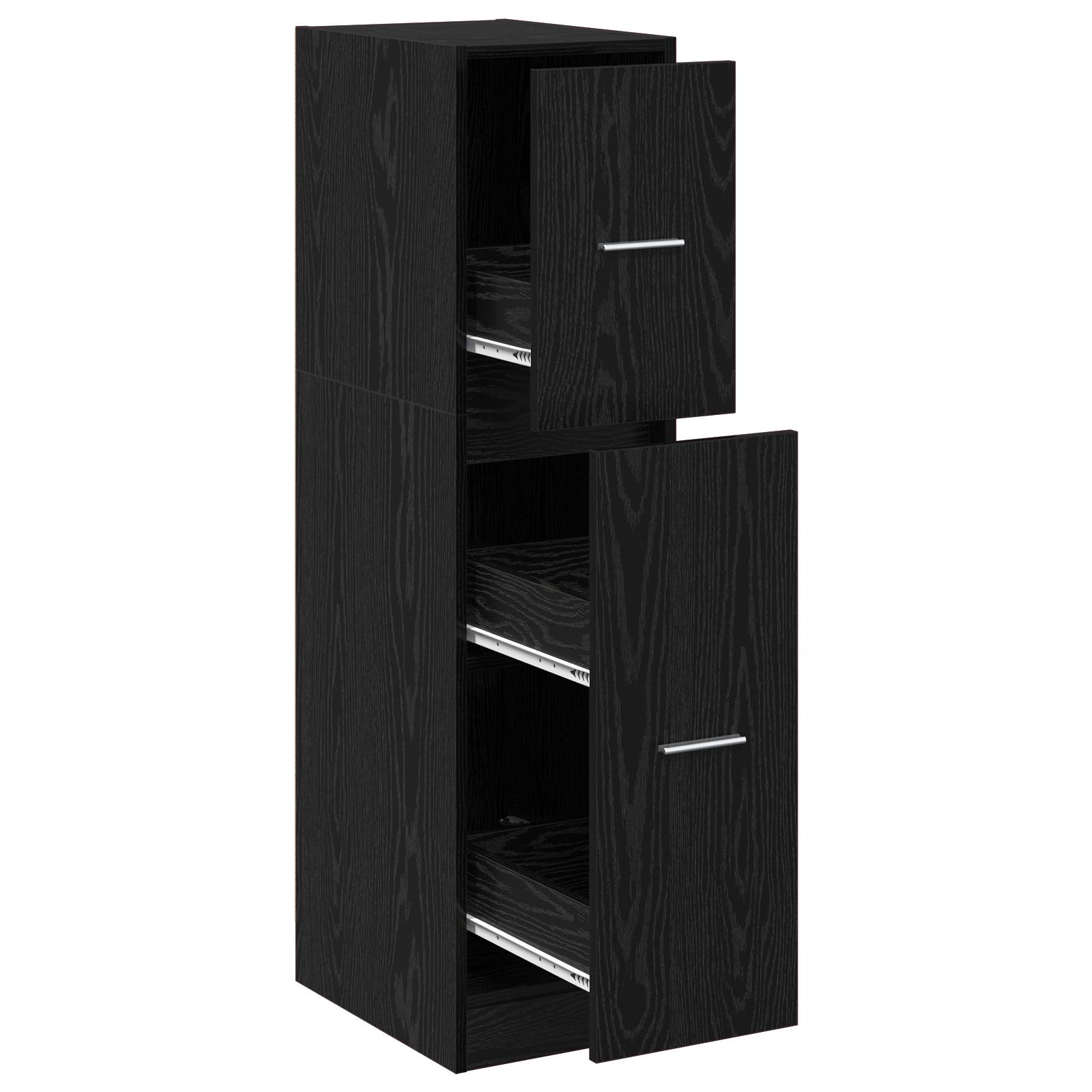 vidaXL Apotheker Schrank Schwarz Eiche 30x41x118 cm Holzwerkstoff