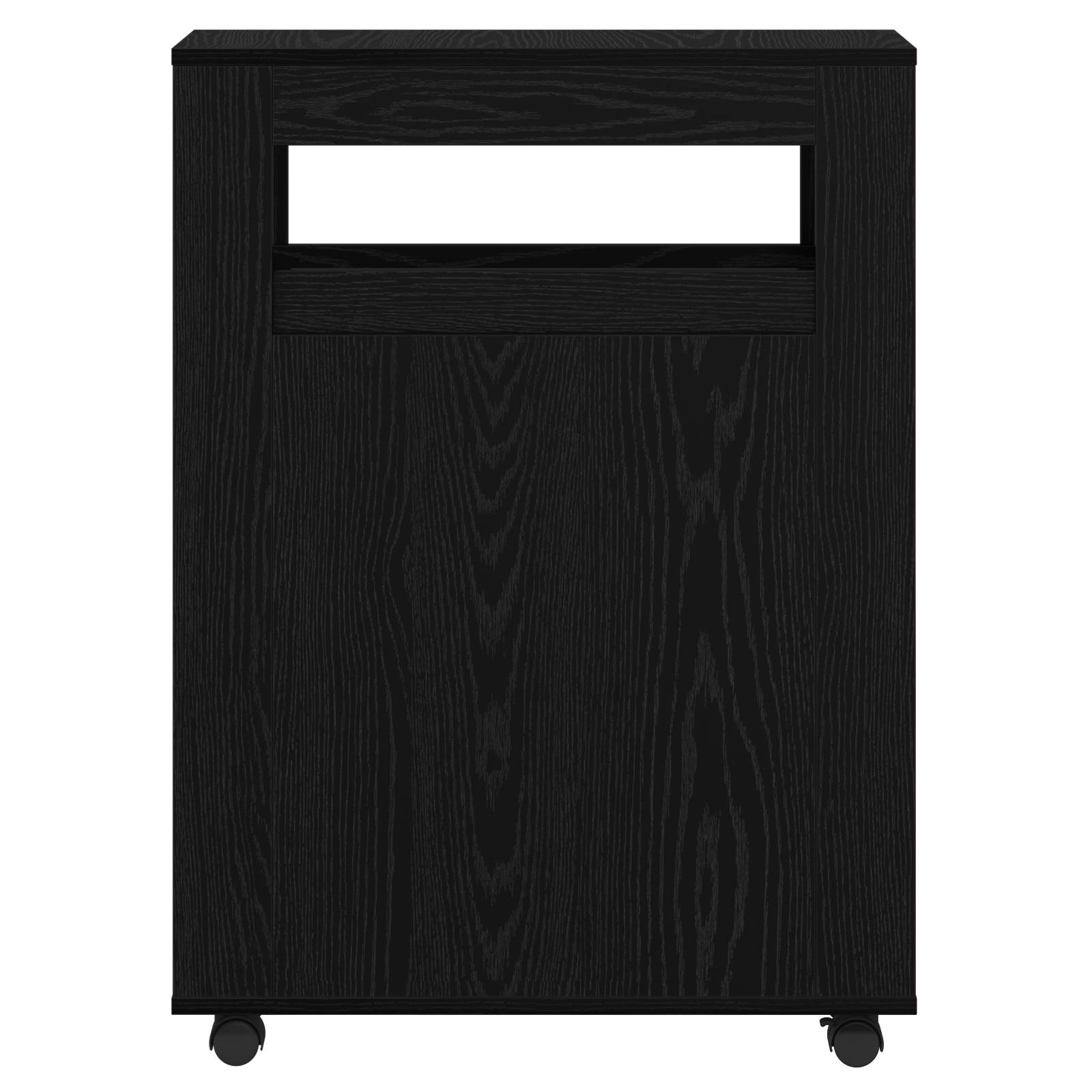 vidaXL Schmaler Badezimmer Schrank mit Rädern Schwarz Holz Spanplatte