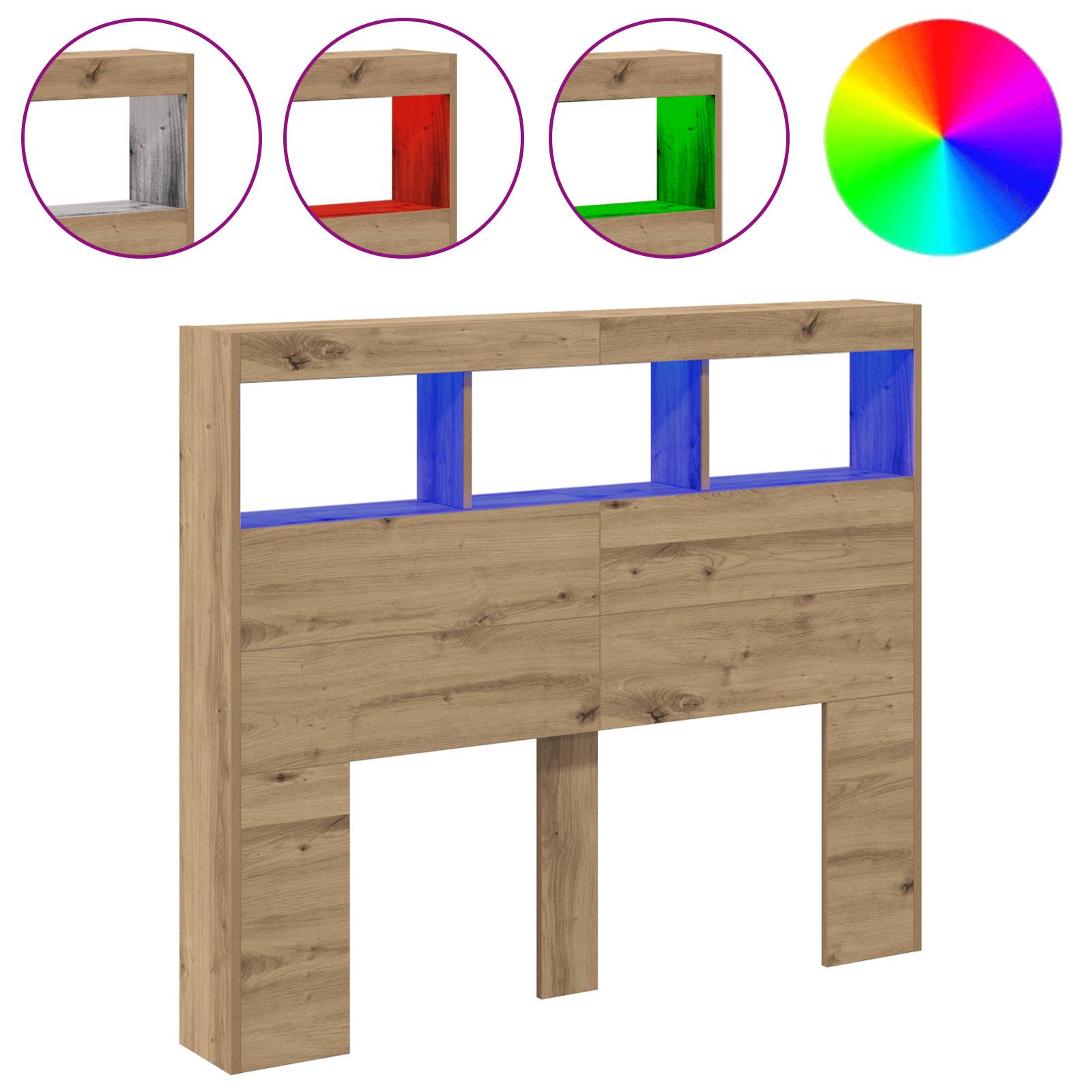 vidaXL Artisan Eichen Kopfteil Artisan Eiche Holzwerkstoff
