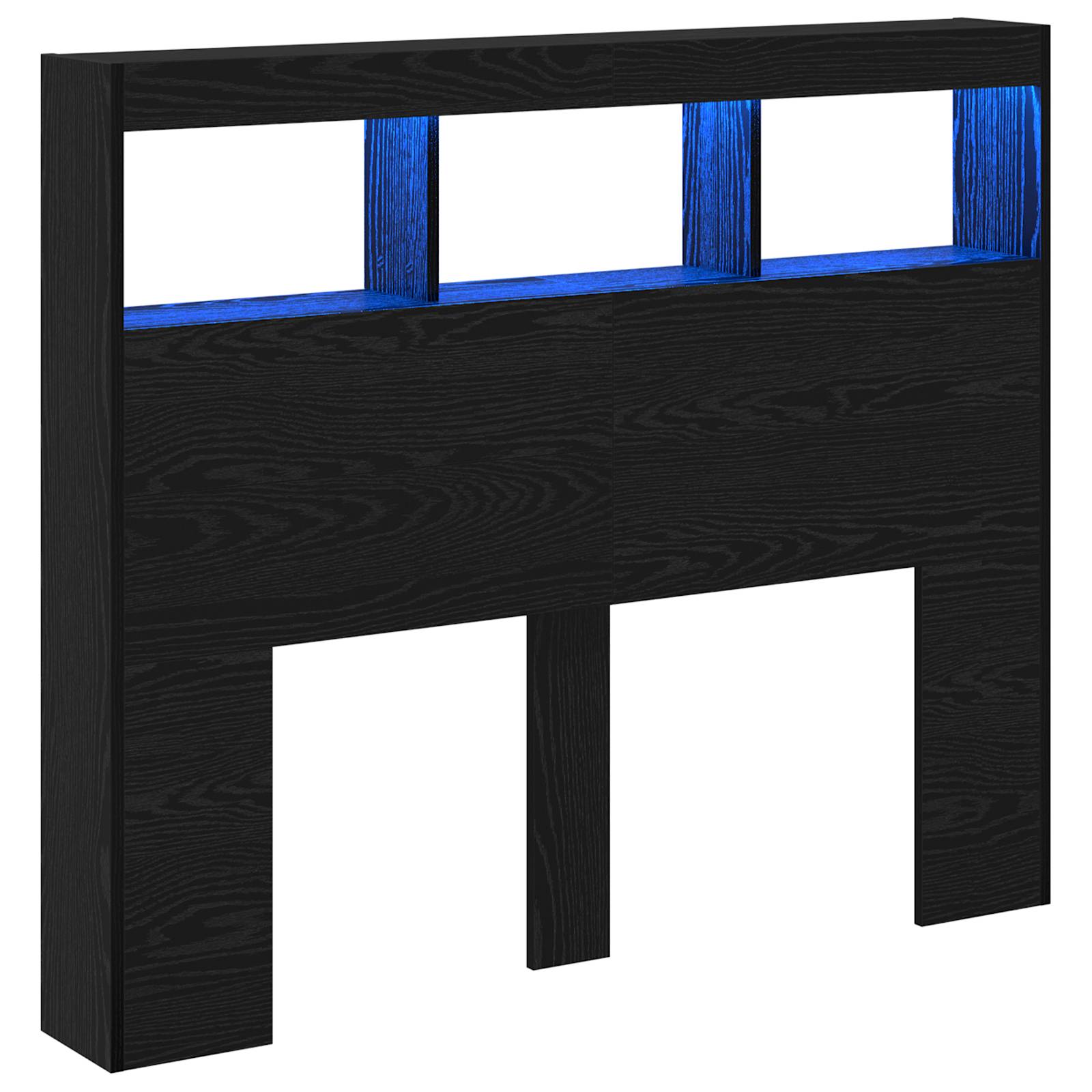 vidaXL Kopfteil aus schwarzer Eiche Schwarze Eiche Holzwerkstoff