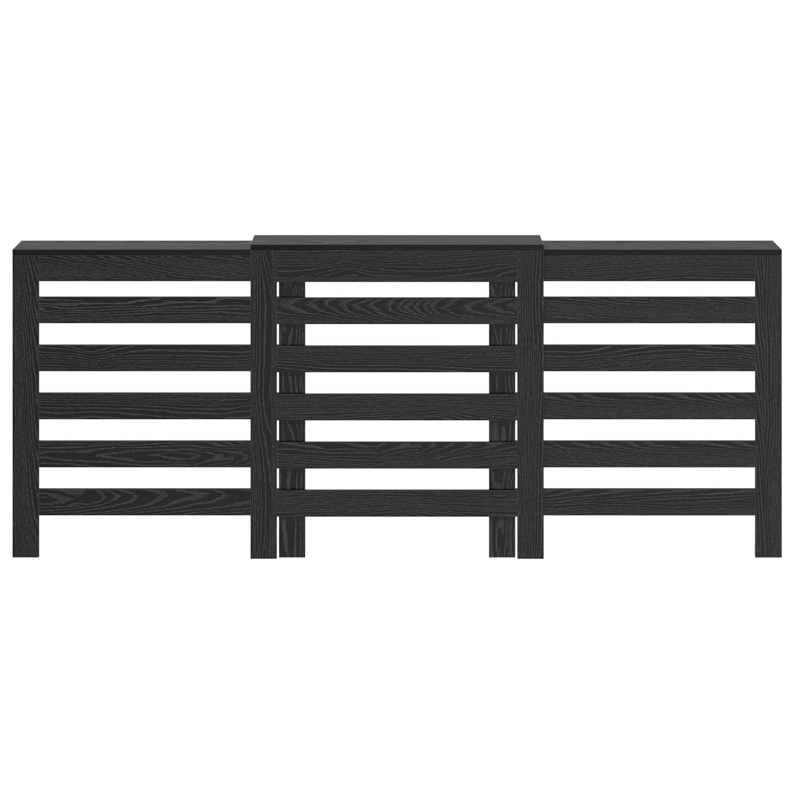 vidaXL Schwarzes Eichen-Radiatorcover Schwarze Eiche Massivholz Eiche