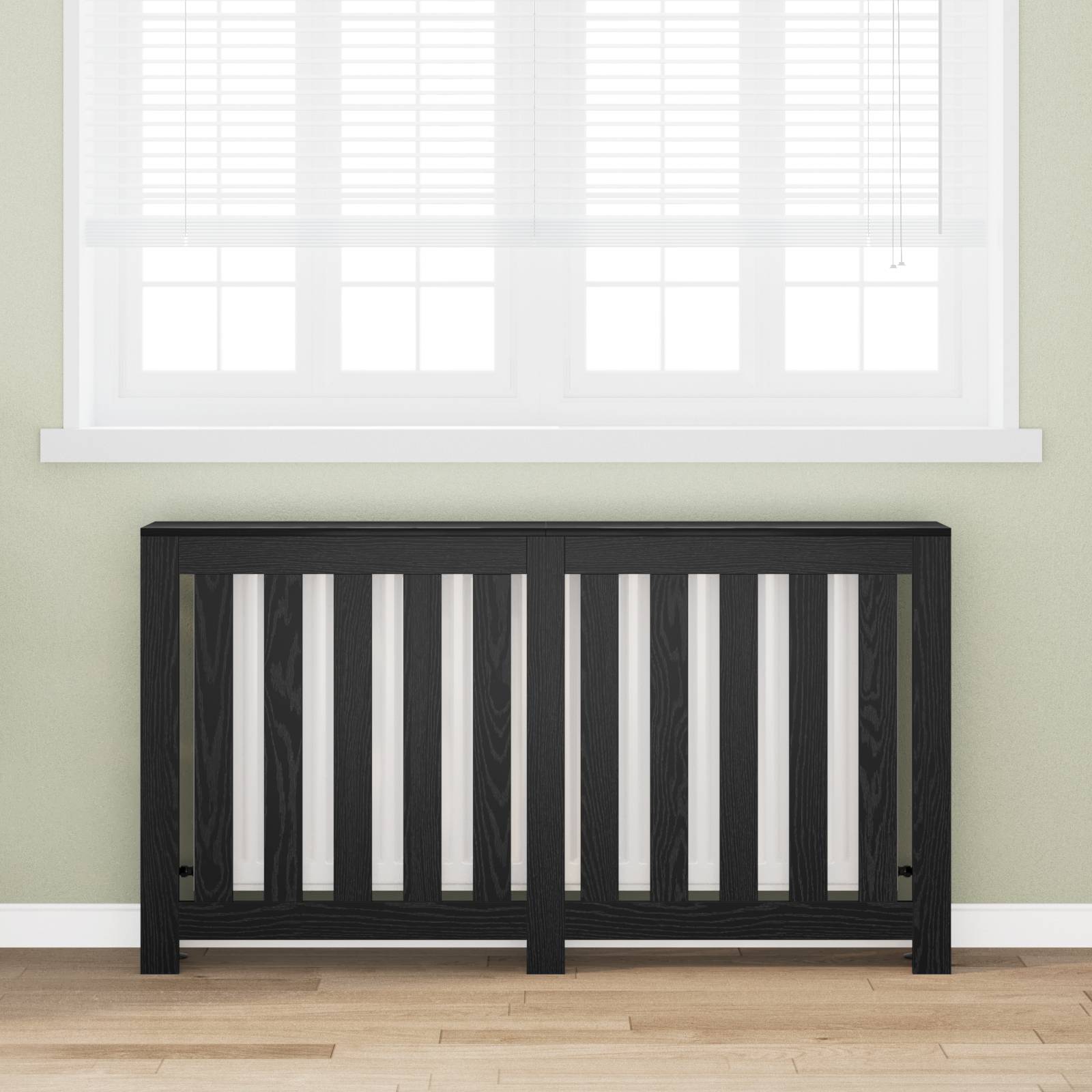 vidaXL Heizkörperabdeckung Schwarze Eiche 149x20x82 cm Engineered Wood