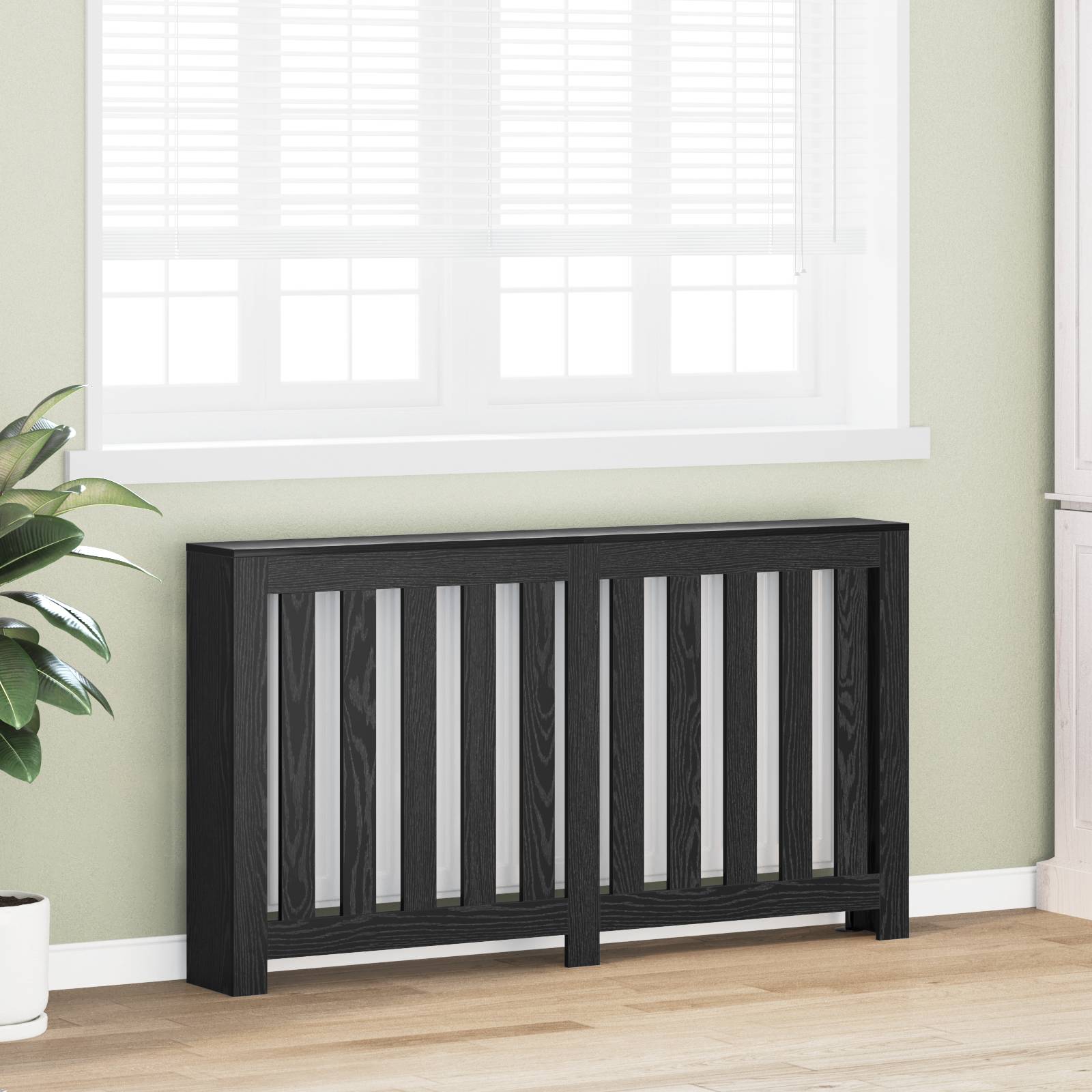 vidaXL Heizkörperabdeckung Schwarze Eiche 149x20x82 cm Engineered Wood