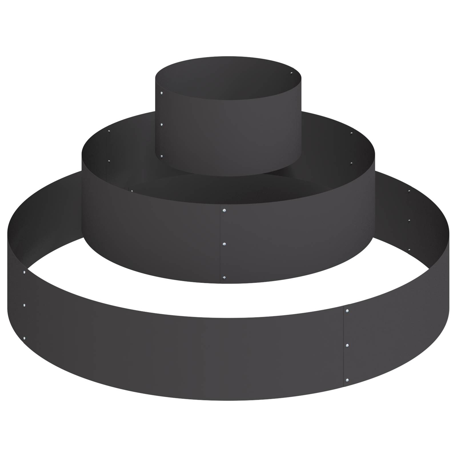 vidaXL Metallpflanzgefäß Stahl/Schwarz Stahl Groß Dekorative Intarsien