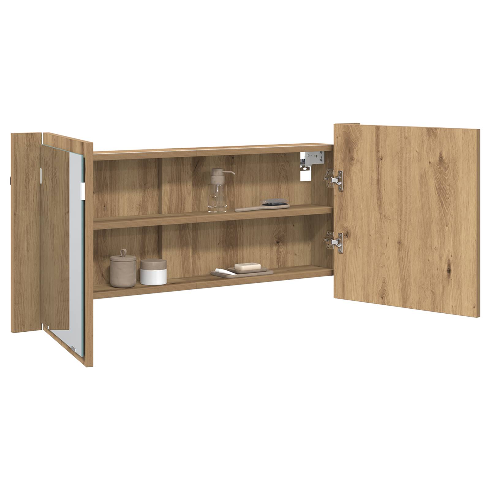 vidaXL LED Spiegelschrank Artisan Oak 100x12x45 cm Holzwerkstoff