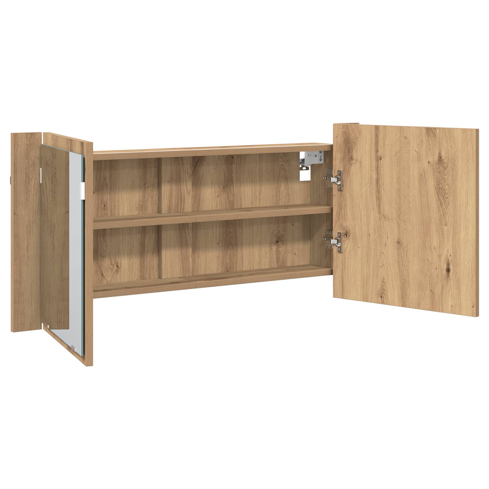 vidaXL LED Spiegelschrank Artisan Oak 100x12x45 cm Holzwerkstoff