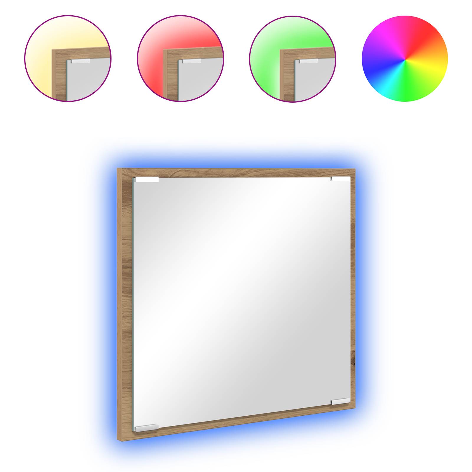 vidaXL LED Badspiegel Artisan Eiche 40x8.5x37 cm Ingenieurholz