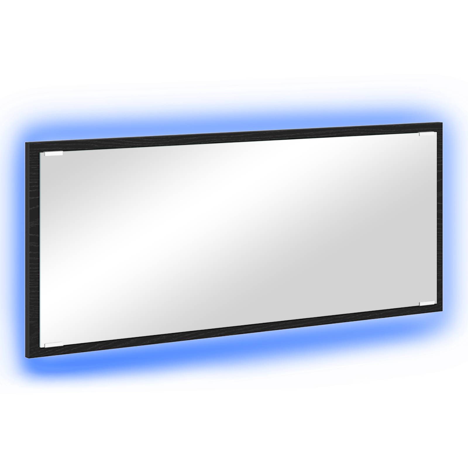 vidaXL Badspiegel Schwarze Eiche Glas, MDF Groß Spiegel Badspiegel