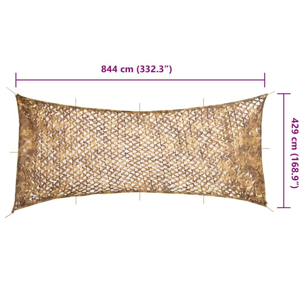 vidaXL Tarnnetz mit Aufbewahrungstasche 844x429 cm Sandfarbe