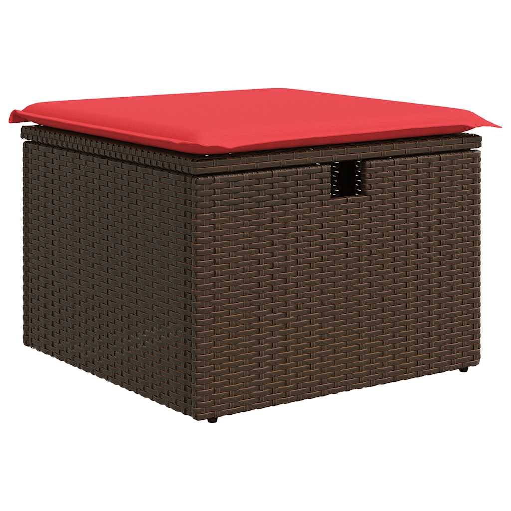 vidaXL 4-tlg. Garten-Sofagarnitur mit Kissen Braun Poly Rattan