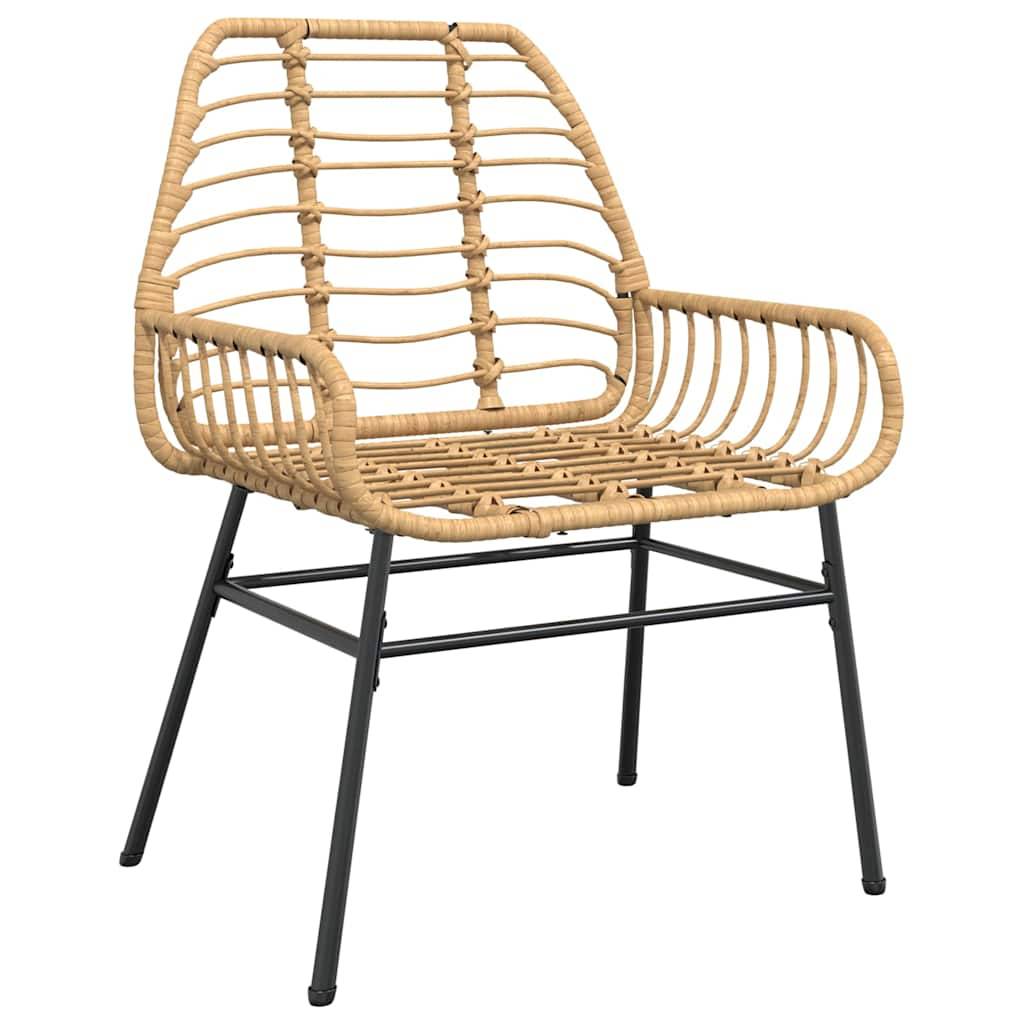vidaXL 3-teiliges Garten-Esszimmer-Set Braunes Polyrattanglas