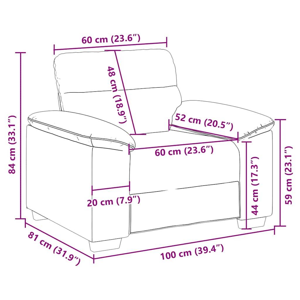 vidaXL Sessel Weiß 60 cm Kunstleder