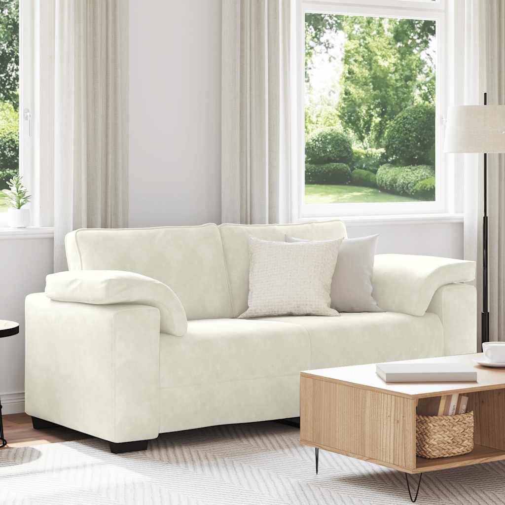 vidaXL Zweisitzer-Sofa Creme 140 cm Samt