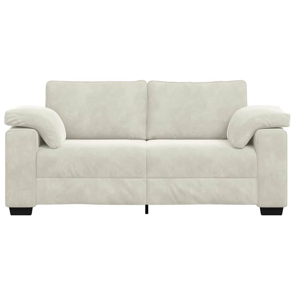 vidaXL Zweisitzer-Sofa Creme 140 cm Samt