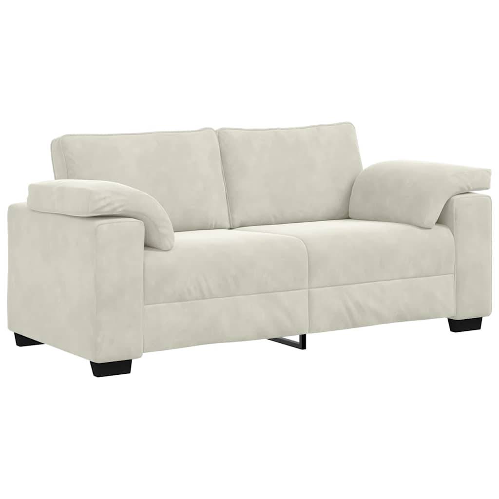 vidaXL Zweisitzer-Sofa Creme 140 cm Samt