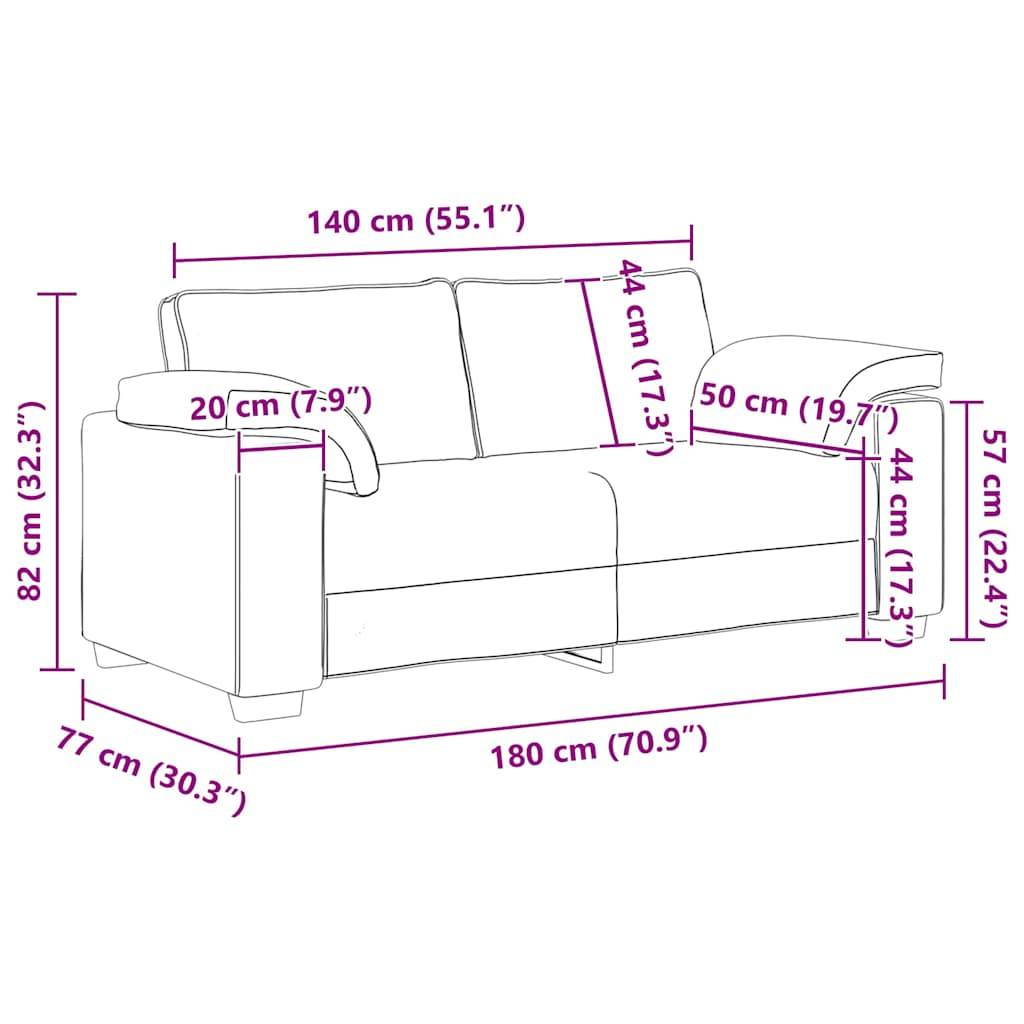 vidaXL Zweisitzer-Sofa Creme 140 cm Samt