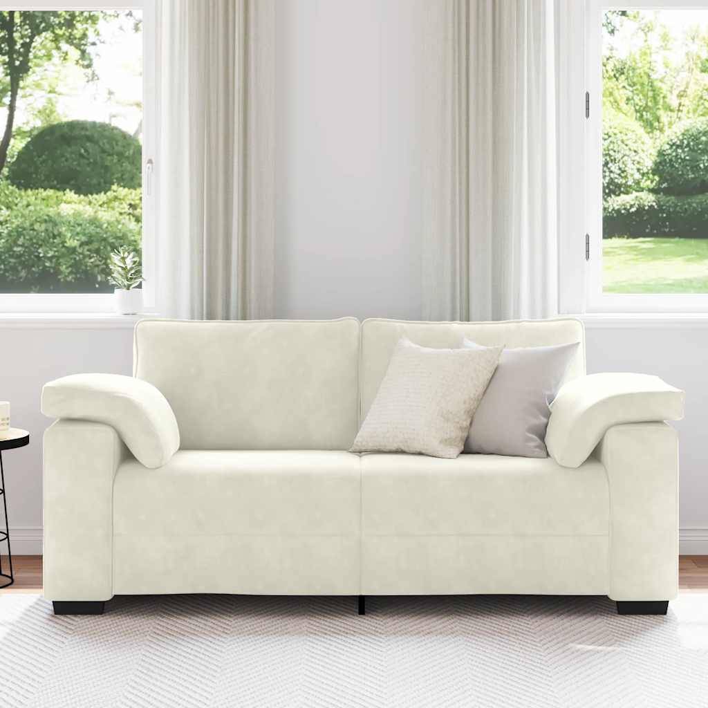 vidaXL Zweisitzer-Sofa Creme 140 cm Samt