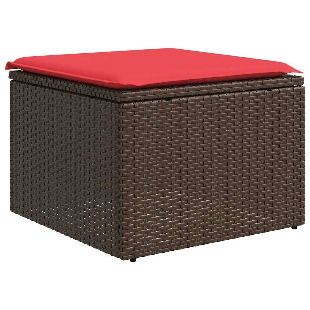 vidaXL 2-tlg. Garten-Sofagarnitur mit Kissen Braun Poly Rattan Akazie