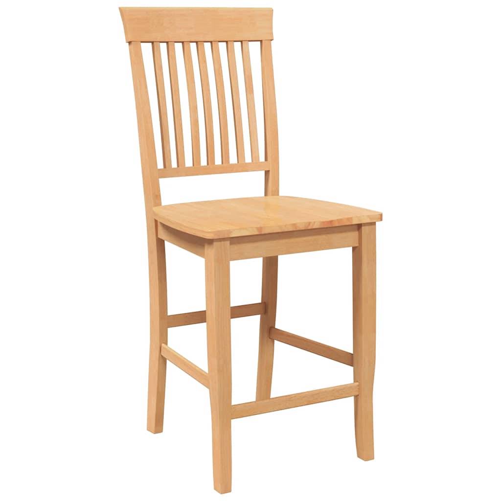vidaXL Barhocker 2 Stk. Natur Massivholz Gummibaum