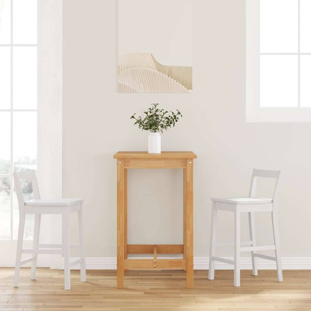 vidaXL Barhocker 2 Stk. Weiß Massivholz Gummibaum