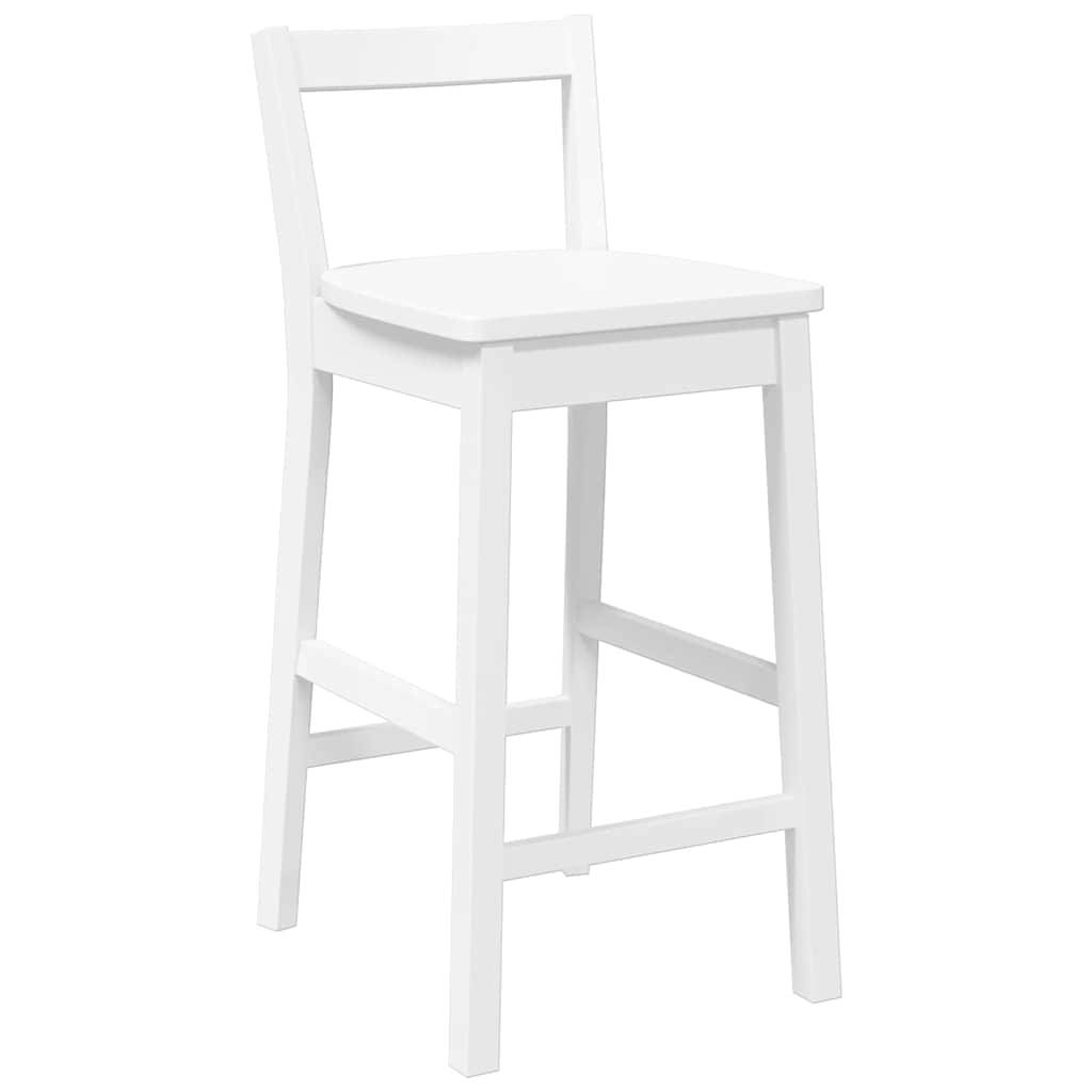 vidaXL Barhocker 2 Stk. Weiß Massivholz Gummibaum