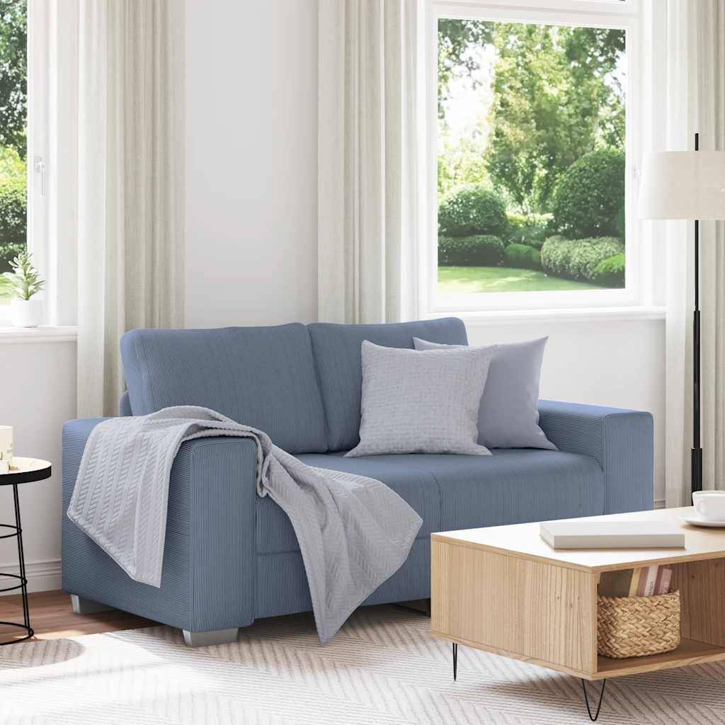 vidaXL Zweisitzer-Sofa Blau 120 cm Cordstoff