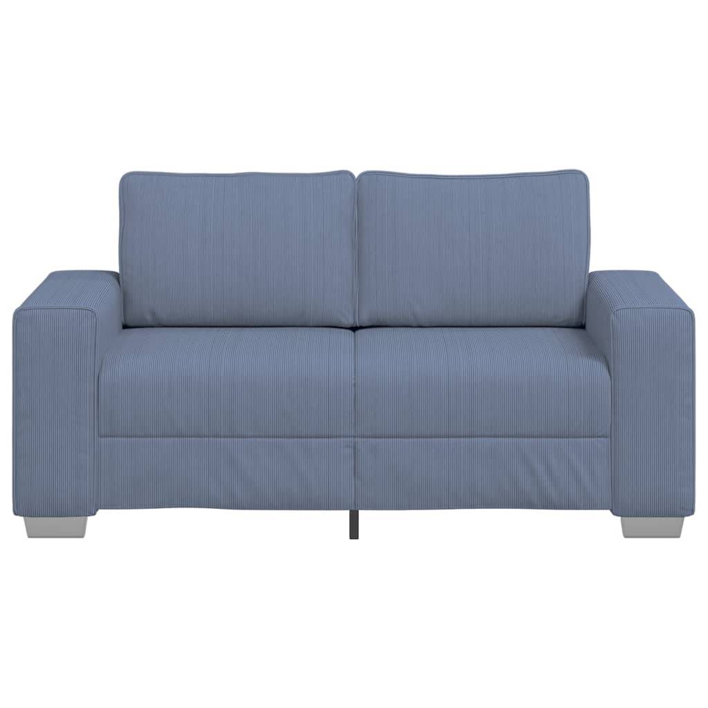 vidaXL Zweisitzer-Sofa Blau 120 cm Cordstoff